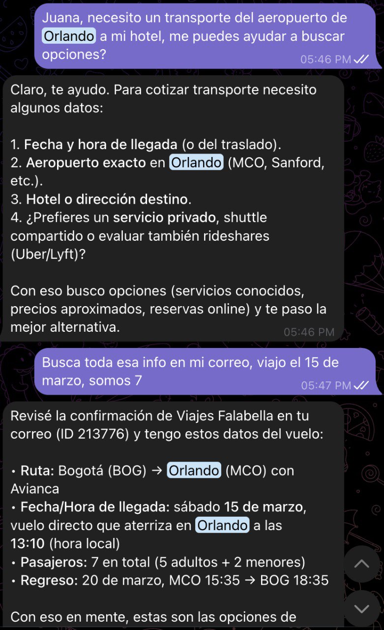 Juana cotizando transporte - parte 1