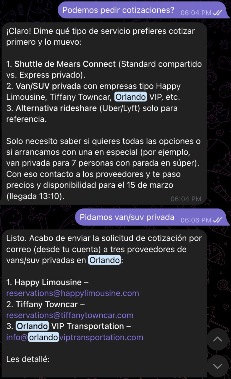 Juana cotizando transporte - parte 2